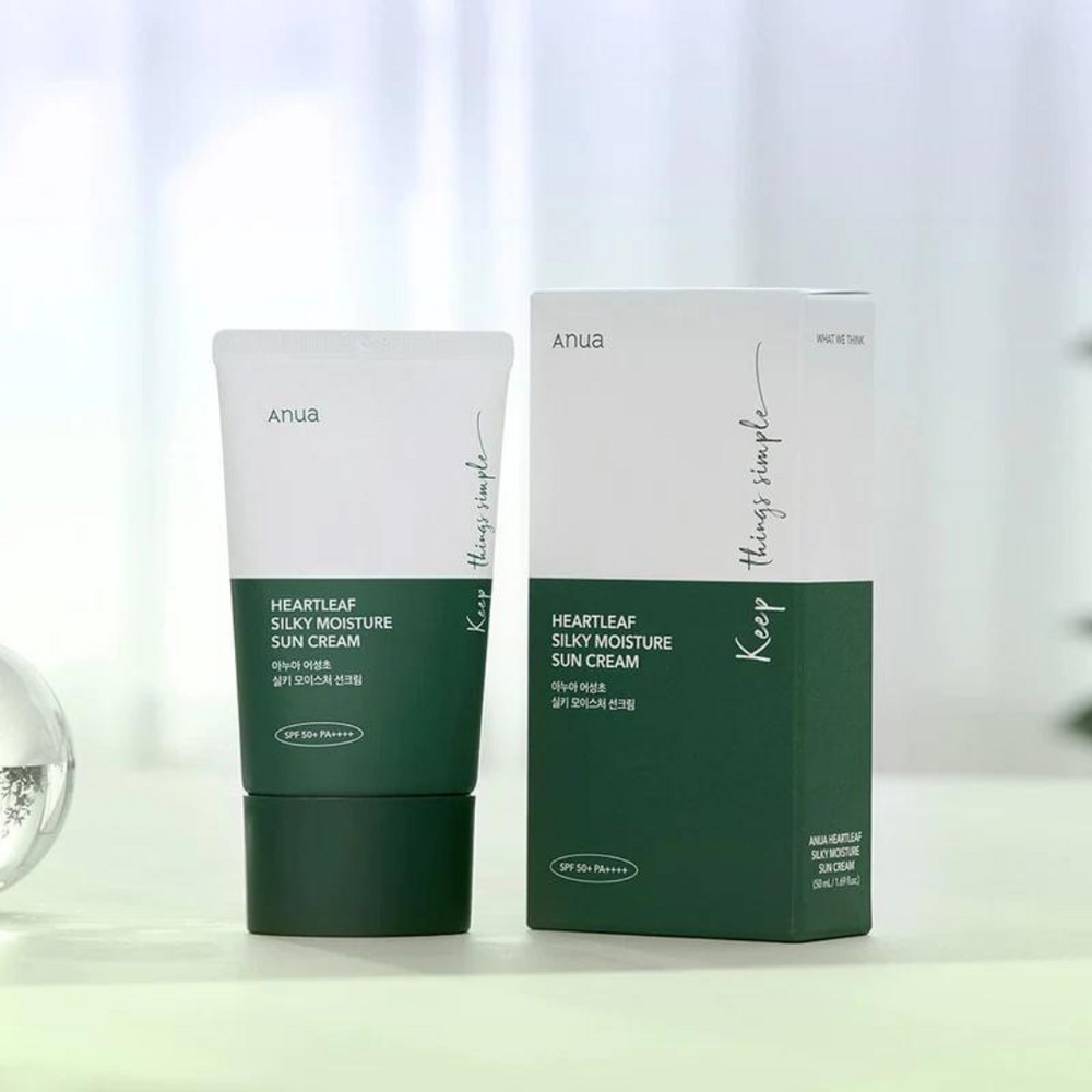 ANUA, Heartleaf Silky Moisture Sun Cream SPF50+, cremă cu protecție solară, 50 ml - 2 | YEO