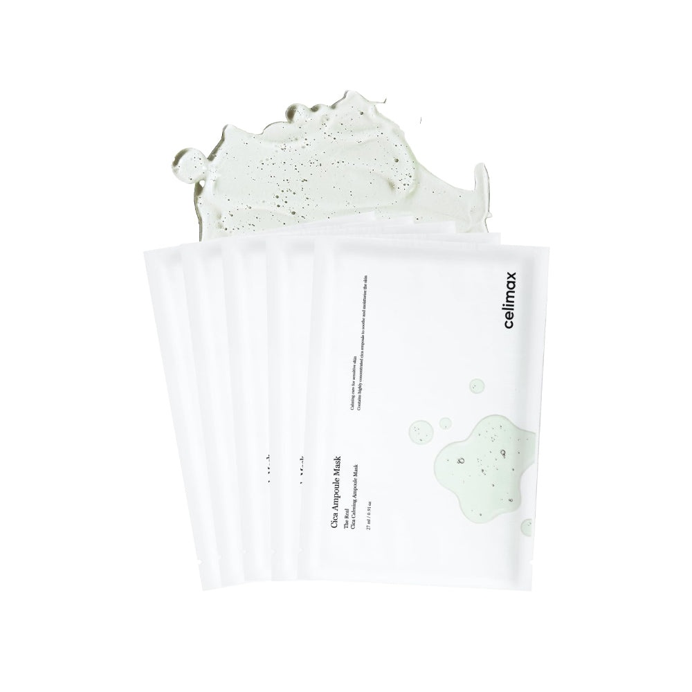 Celimax, The Real Cica Calming Mask - Sheet Mask with Asian Centella Extract , mască calmantă de ten cu centella asiatica , 27 ml x 5 buc