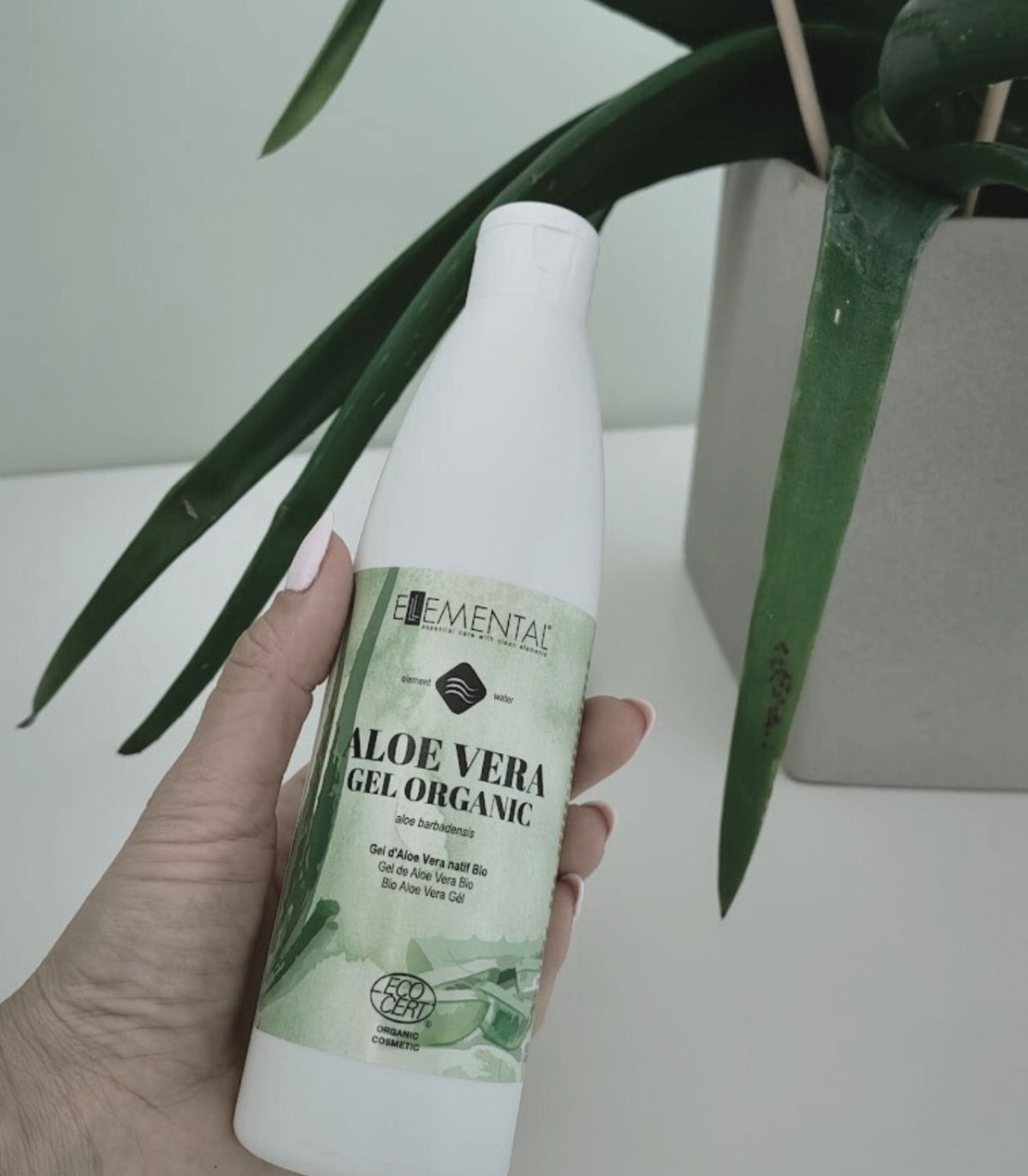 Ellemental, Gel de Aloe Vera Bio, 250 ml