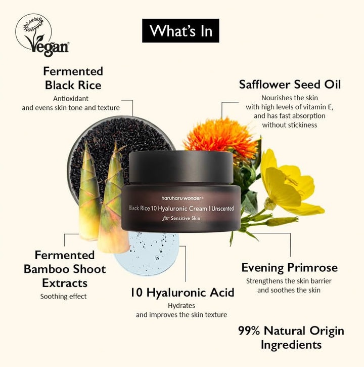 Haruharu Wonder, Black Rice 10 Hyaluronic Cream, cremă cu acid hialuronic, 50 ml - 2 | YEO