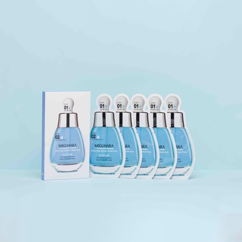 Miguhara, 2 Step Aqua Balance Mask Pack, pachet de măști în 2 pași 1, set - 3 | YEO
