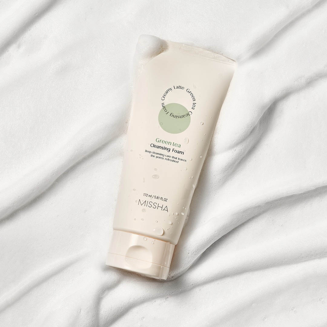 MISSHA, Creamy Latte Cleansing Foam [Green Tea], spumă de curățare tip latte cremos cu ceai verde , 172 ml - 2 | YEO