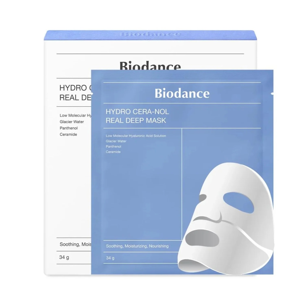 (NU VINDEM LA PACHET) BIODANCE, Hydro Cera-Nol Real Deep Mask, mască cu o combinație de ceramide și acid hialuronic , 34 g x 4 buc