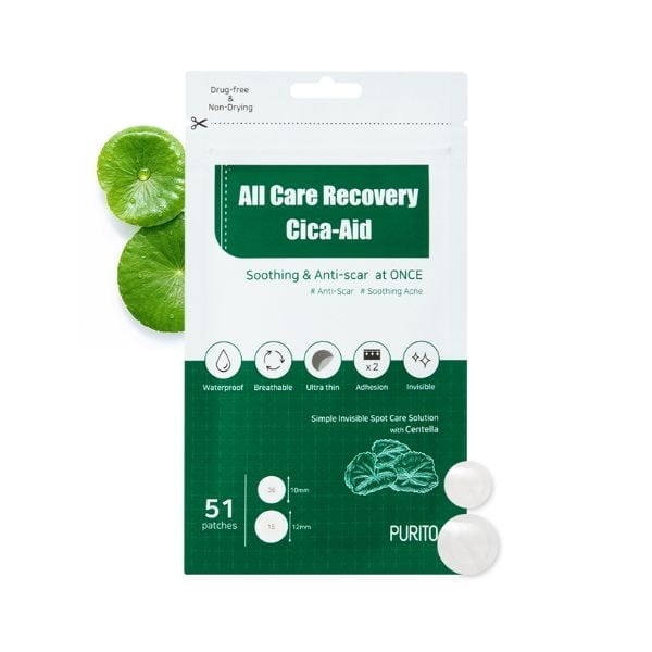PURITO SEOUL, All Care Recovery Cica-Aid, plasturi pentru cosuri, 51 buc - 3 | YEO