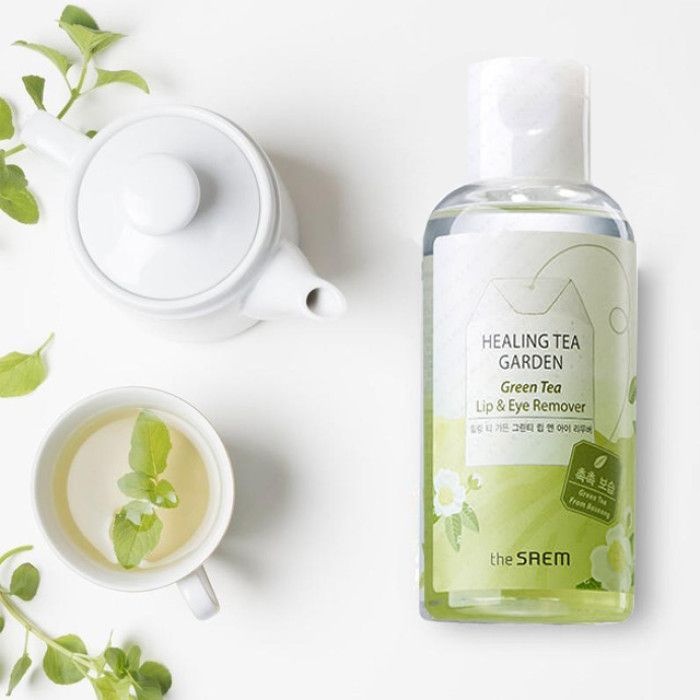 THE SAEM, Healing Tea Garden Green Tea Lip & Eye Remover, demachiant pentru buze și ochi, 150 ml - 2 | YEO
