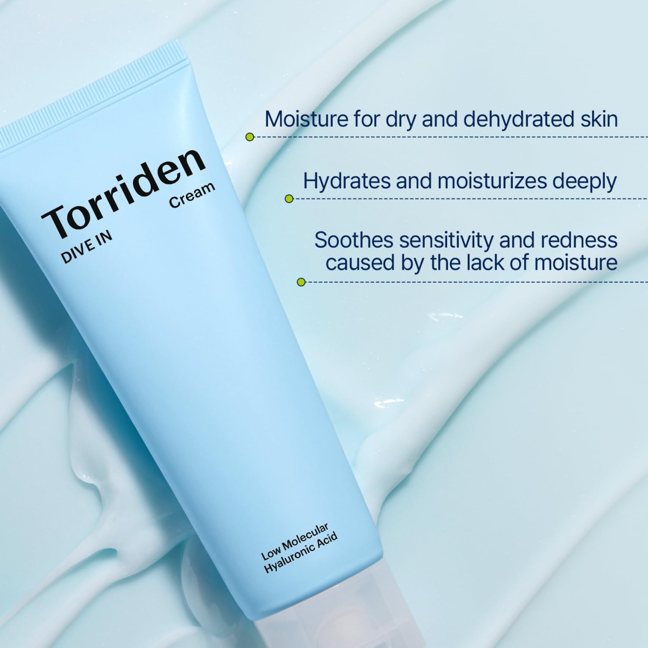 Torriden, Dive-In Low Molecular Hyaluronic Acid Cream Soothing , crema cu acid hialuronic, 80 ml - 2 | YEO