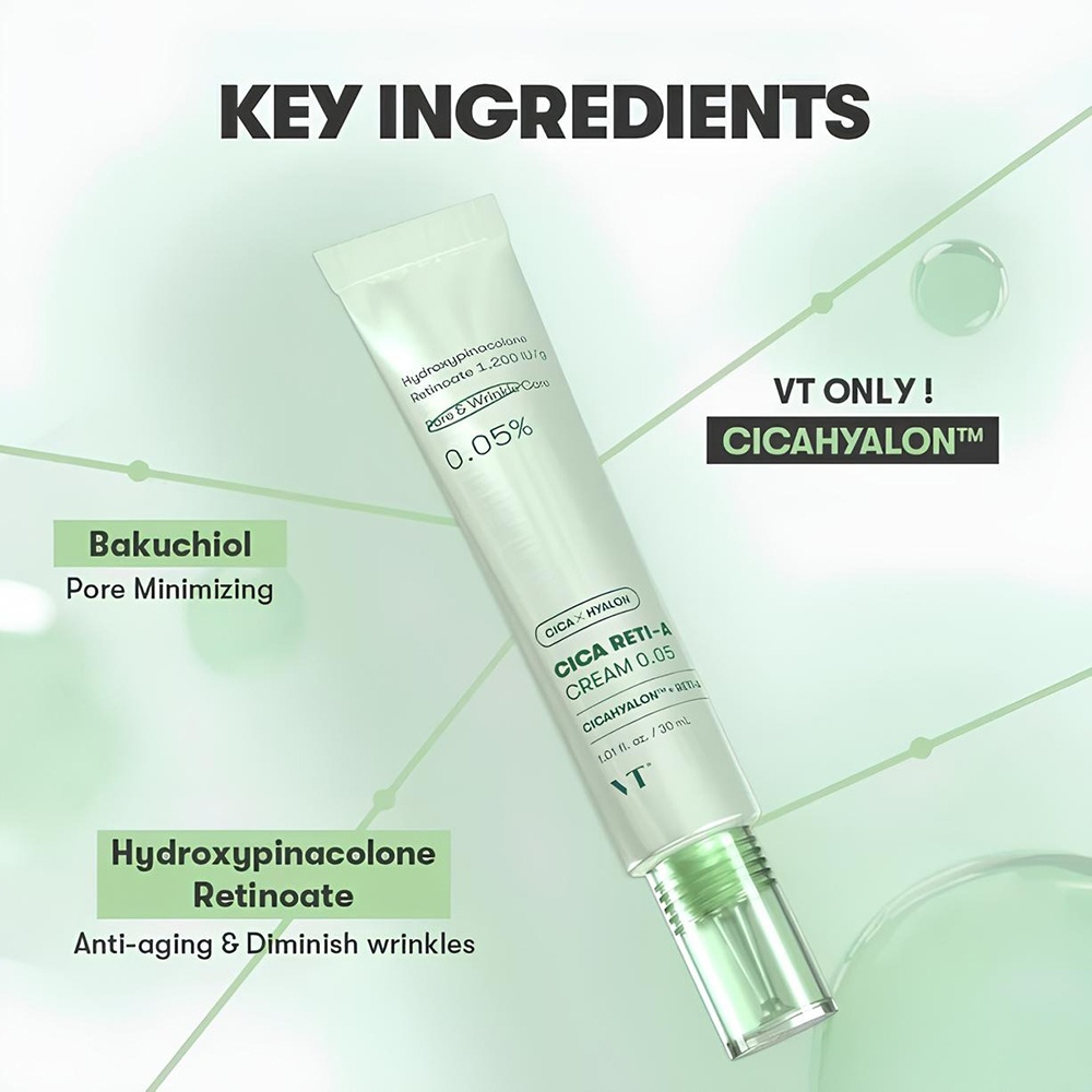 VT COSMETICS, VT Cosmetics Cica Reti-A Cream, crema anti-rid cu retinol, 30 ml - 1 | YEO