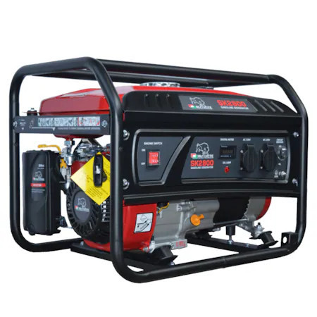 Generator curent electric Bisonte SK2800, 7 CP, 2800 W, 208 CC, 4 timpi, 10.9 A amperaj nominal, 230 V, regulator tensiune AVR, demaraj la sfoara, 10 ore autonomie maxima, 15 l benzina