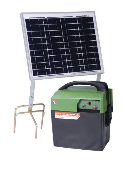 Generator impulsuri CLOVIC 355 cu panou solar 30 W și regulator de încărcare, cod 76 100 115, Clotseul