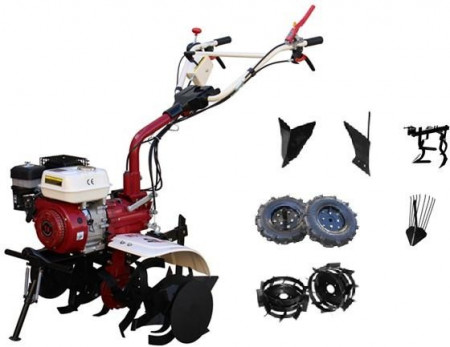 Motosapa Media Line MS 7500 CF 7CP Pachet Top + roti cauciuc + plug de bilonat + roti metalice + plug simplu + prasitoare + extractor cartofi