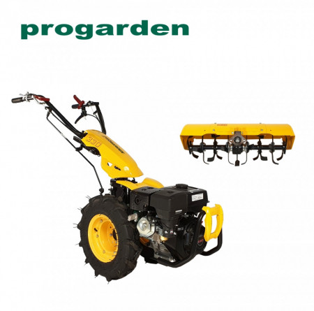 ProGARDEN Pachet Campo U9 motocultor multifunctional 9CP, benzina, 3+2 viteze, freza tractata BT-X65 650mm [BT330/G177]