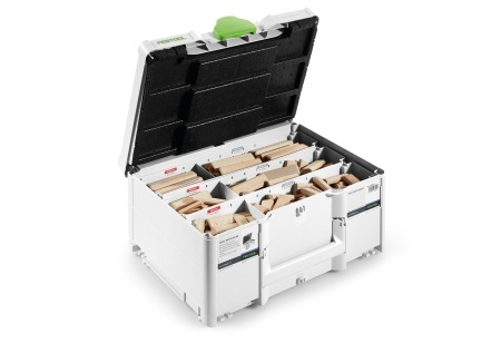 Sortiment de cepuri „biscuit” DOMINO XL din lemn de fag DS/XL D8/D10 306 BU, Festool