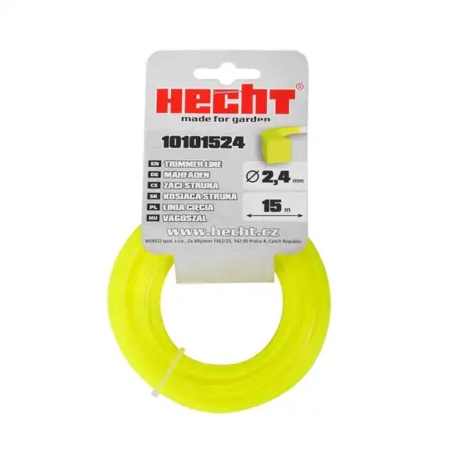 Fir pentru trimmer HECHT 10101524, profil patrat, diametru 2.4 mm, lungime 15 m