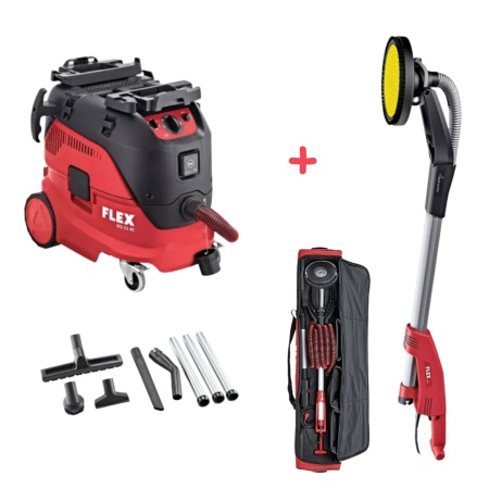 Pachet FLEX Girafa slefuit Tavane GE5 + Aspirator profesional umed uscat Flex VCE 33 M AC 230/CEE -Set, 1200 W, 30 l