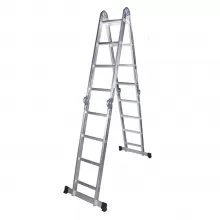 Scara multifunctionala din aluminiu BISONTE STR404 4 segmente x 4 trepte inaltime maxima 4.60 m