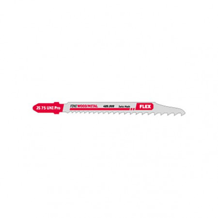 Set 5 lame pentru fierastrau pendular Flex 489999, JS 75 UNI Pro VE 5, pentru lemn cu cuie, demolari, coada tip T, 75 mm