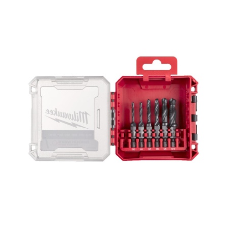 Set 6 burghie pentru metal HSS-G combi 3 in 1, M3, M4, M5, M6, M8, M10, prindere 1/4" HEX, MILWAUKEE®