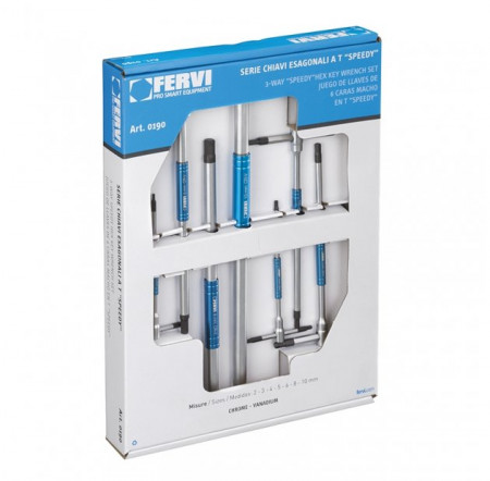 Set chei imbus in "T" cu maner glisant 0190, Fervi
