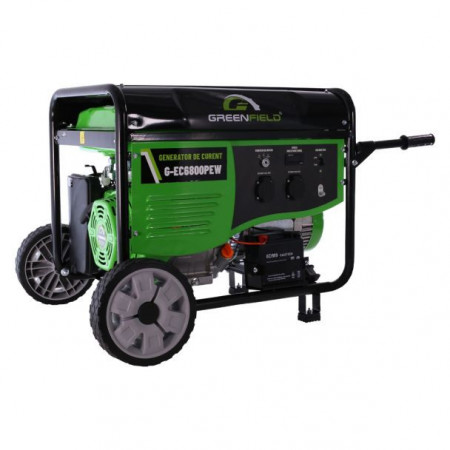 Generator de curent pe benzina Greenfield G-EC6800PEW, portabil, monofazat, 6.1 kVA, pornire electrica
