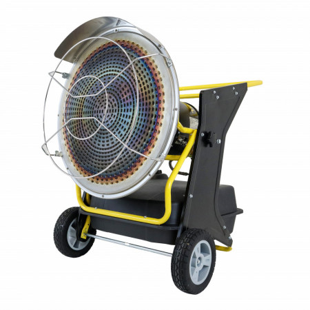 Aeroterma pe motorina cu ardere catalitica si radiatie in infrarosu 40 kw capacitate rezervor 38 L consum combustibil 3.2 L/ora