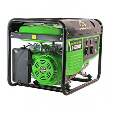 Generator de curent pe benzina Greenfield G-EC7500P, portabil, pornire manuala, monofazat, 7 kVA, bobinaj cupru