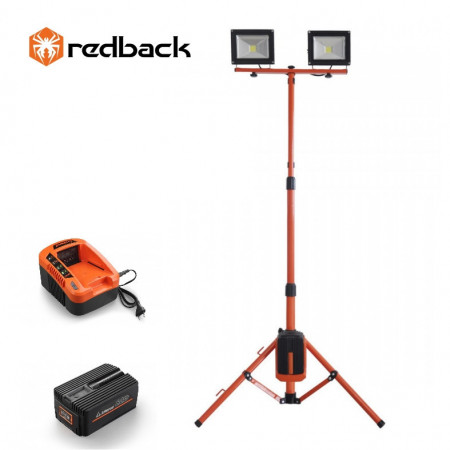 Redback Pachet ED40+EP60+EC50 Stand proiectoare LED, 2x20W, acumulator 40V/6Ah, incarcator 40V/5A