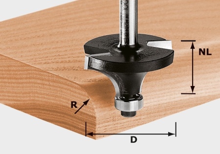 Freza de rotunjit HW S8 D38,1/R12,7 KL, Festool