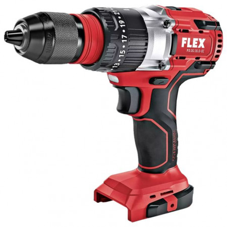 Masina de gaurit si insurubat cu percutie Flex PD 2G 18.0 EC LD/2.5 Set, cuplu maxim 65 Nm, cu 2 acumulatori 18V/2.5Ah si incarcator in valiza de transport