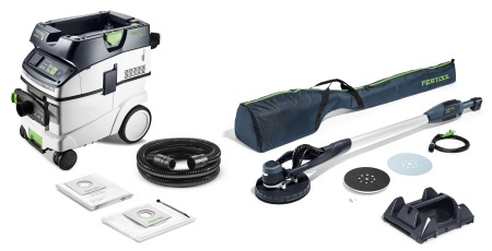 Set de şlefuitor cu gât lung şi aspirator PLANEX LHS-E 225/CTL 36-Set, Festool