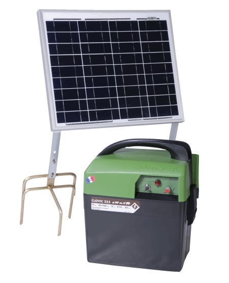 Generator impulsuri CLOVIC 255 cu panou solar 30 W și regulator de încărcare, cod 76 100 114, Clotseul