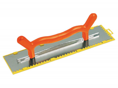 Gletiera INOX cu montura de aluminiu, maner doua maini 2M, lama dintata 500×120 (8)
