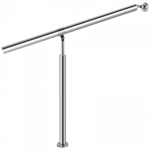 Balustrada inox, 1-2 trepte Vivatechnix, Inaltime 114 cm, lungime 80 cm, pozitii reglabile