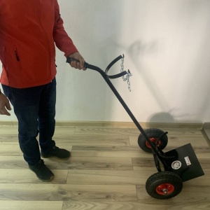 Carucior pentru transportat butelie gaz, Vivatechnix VMD-1028, max 60l, 56x40x117 cm - Img 3