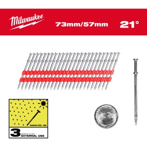 Cuie duplex inclinate 21° 73/57mm, 2.000buc, 4932498155 Milwaukee