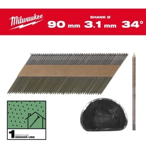 Cuie in cap D 7.4x2.8mm, 34°, 90mm, 2.200buc, Milwaukee
