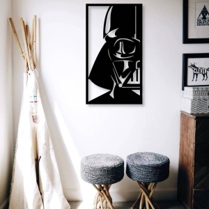 Decoratiune metalica de perete Krodesign KRO-1068, Darth Vader, lungime 55 cm, negru, grosime 1.5 mm - Img 2