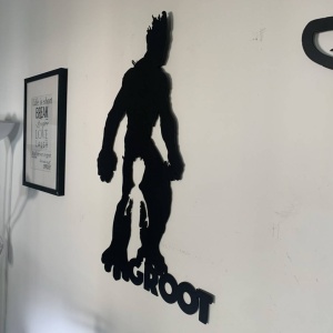 Decoratiune perete Krodesign Groot, metal, negru, Inaltime 69 cm - Img 6