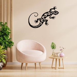 Decoratiune perete Krodesign Lizard, Lungime 60 cm, Negru - Img 6