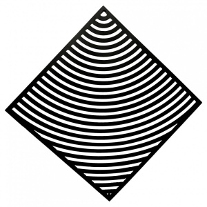 Decoratiune perete Krodesign Square Spiral, Lungime diagonala 50 cm, negru