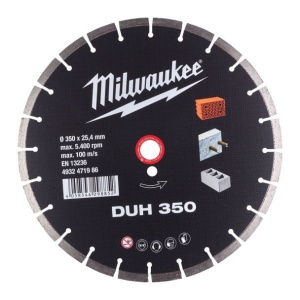 Disc diamantat DUH 350, 350 x 25.4 x 2.8 mm, MILWAUKEE®