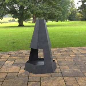Incalzitor pentru terasa/gradina, Pyramid Hexagon Double KRO-1079, Otel, Negru, 1200x700x813 mm, grosime 3 mm - Img 2