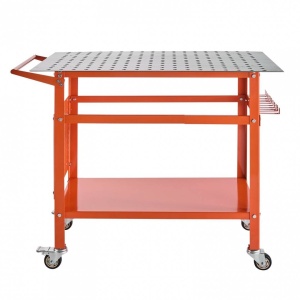 Masa de sudura mobila, 1016 x 609.6 x 914.4 mm, Capacitate 400 kg, 216 gauri, 11 carlige, spatiu depozitare, 4 x roti - Img 2