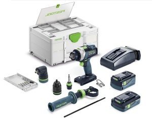Masina de gaurit cu percutie, cu acumulator QUADRIVE TPC 18/4 5,0/4,0 I-Set, Festool - Img 1