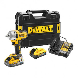 Masina de insurubat cu impact Dewalt DCF891H2T, patrat 1/2", max 812 Nm, cu 2 acumulatori 18V XR Powerstack de 5.0 Ah si incarcator in valiza de transport