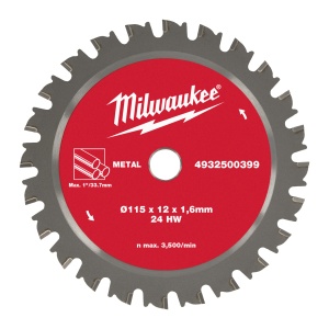 Panza de circular pentru metal, Ø115mmXØ12mm, Z24, 4932500399 Milwaukee
