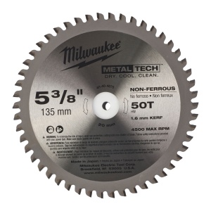 Panza de circular pentru metal, Ø135mmXØ20mm, Z50, 48404075 Milwaukee