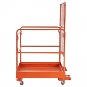 Platforma de lucru pliabila tip cusca pentru stivuitor, 920 x 1045 mm, Capacitate max 544 kg, Otel carbon, 4 x Roti - Img 2
