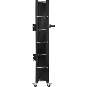 Poarta pliabila acordeon, Otel, Negru, 2 x roti, Latime extinsa 190 cm, Inaltime 124 cm - Img 6