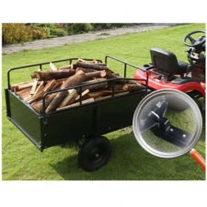 Remorca basculabila Vivatechnix, Capacitate 340 Kg, 200 x 66 x 76 cm, Otel, compatibila cu tractorase de gazon, ATV-uri - Img 5