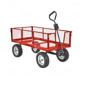 Remorca carucior pentru Tractorasele de gradina Hecht 53350 capacitate incarcare 350 kg cu maner - Img 2